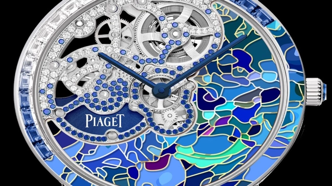 Zweigeteiltes Zifferblatt der Piaget Altiplano mit Cloisonné-Emaille und Diamanten