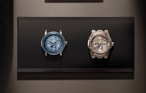 Audemars Piguet zwei Gehäuse von Royal Oak Ewiger Kalender und Code 11.59 Ewiger Kalender