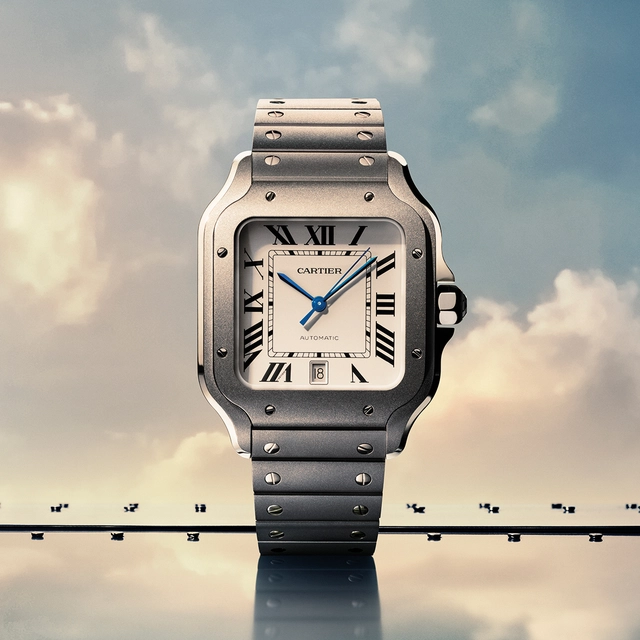 Santos de Cartier, großes Modell, mechanische Uhr mit Automatikaufzug aus Titan