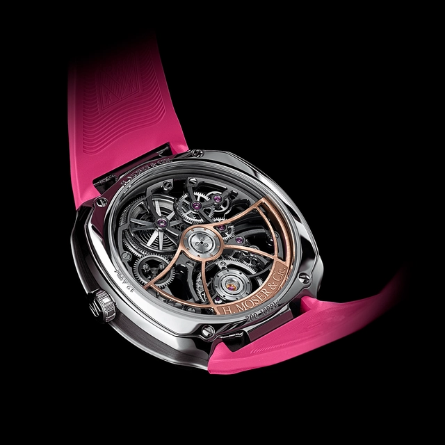 H. Moser & Cie. Streamliner Cylindrical Tourbillon Skeleton Alpine Limited Edition in Pink