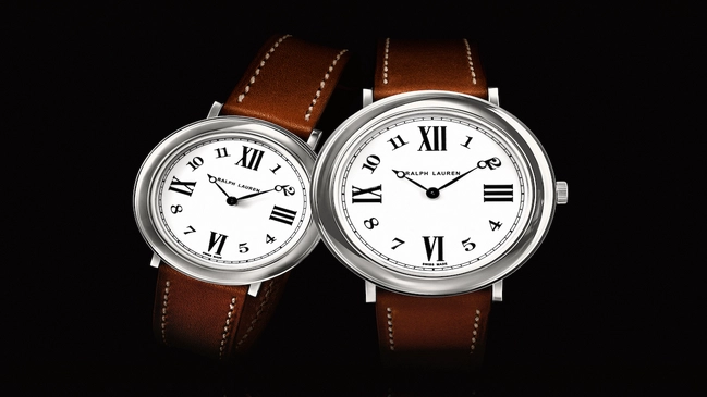 Zifferblatt, Frontalansicht der Ralph Lauren RL888-Kollektion, Größe 38 mm und 32 mm, Uhren