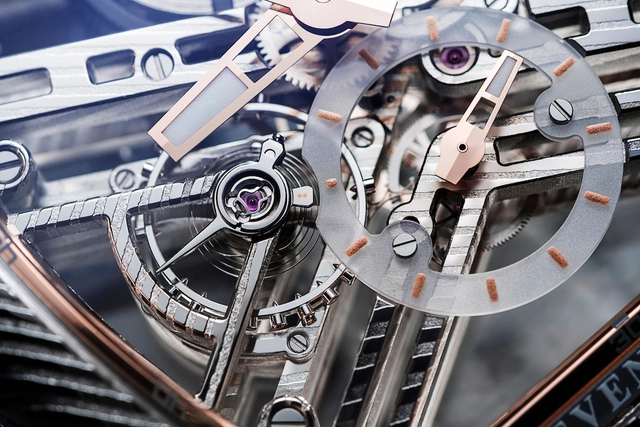 Details der Franck Muller Vanguard Damascus Steel Platinum Jubilee Edition