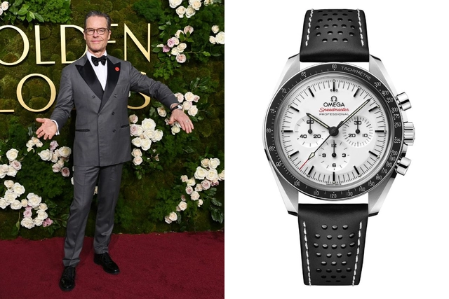 Guy Pearce mit der Omega Speedmaster Moonwatch