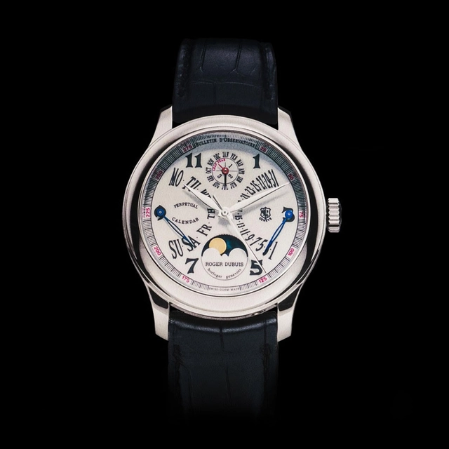 Roger Dubuis erste Uhr: Biretrograder ewiger Kalender von 1995 Roger Dubuis erste Uhr: Biretrograder ewiger Kalender von 1995