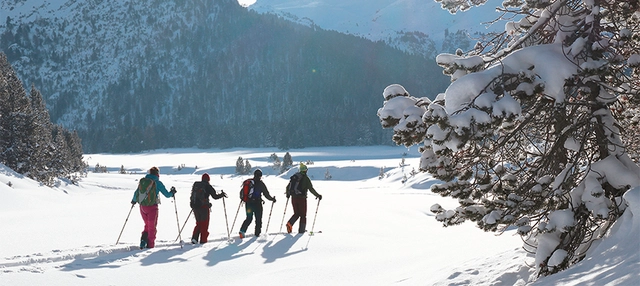 Schneeschuh-Wandern im Val Müstair.