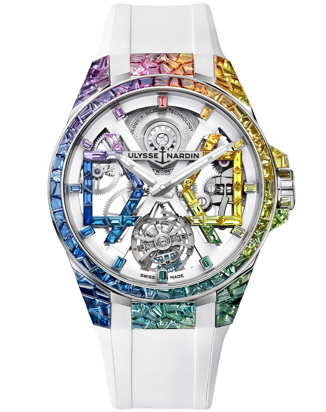 Ulysse Nardin – Blast Sparkling Rainbow Ulysse Nardin – Blast Sparkling Rainbow, Luxusuhr aus Weißgold mit Saphir-Besatz