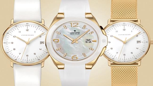 Junghans weiss-goldene Damenuhren