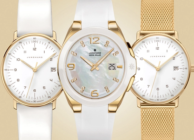 Junghans weiss-goldene Damenuhren