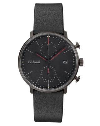 Junghans: Max Bill Chronoscope Bauhaus in Schwarz Soldat