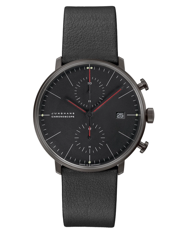 Junghans: Max Bill Chronoscope Bauhaus in Schwarz Soldat