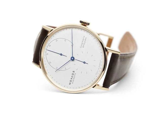 Nomos: Lambda 39 in Roségold mit gebläuten Zeigern