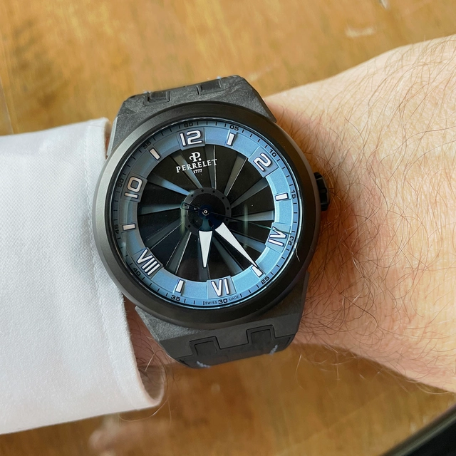 Perrelet Turbine Carbon Ice Blue Wristshot