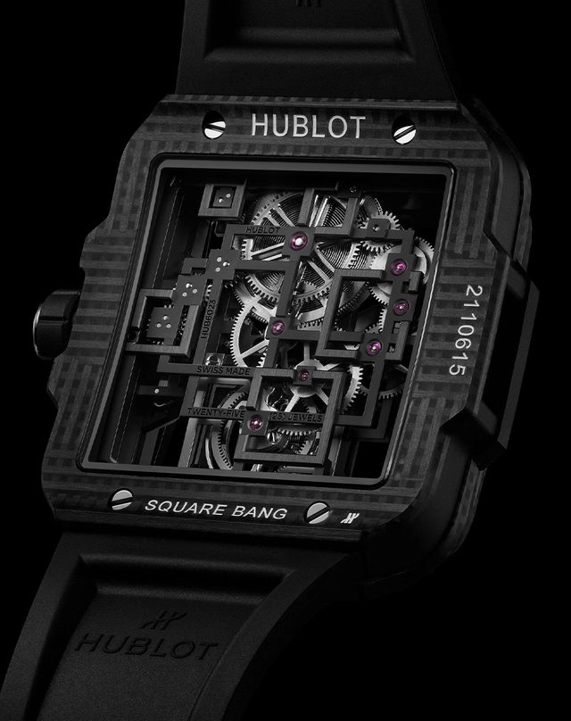 WatchTime-Hublot-SquareBangTourbillon4DayPowerReserve-Werk.jpg Hublot – Square Bang Tourbillon 4-Day Power Reserve, Feinmechanik der Uhr
