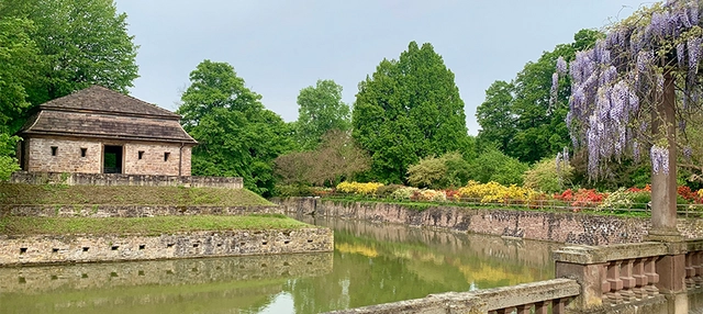 Blick auf das Bachbett von Bad Pyrmont 