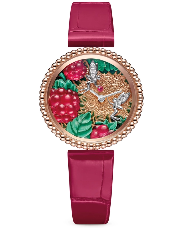 Van Cleef & Arpels Perlée Extraordinaire Fruits Enchantés Framboise 18 Karat Roségold, Diamant Referenz VCARPEV200