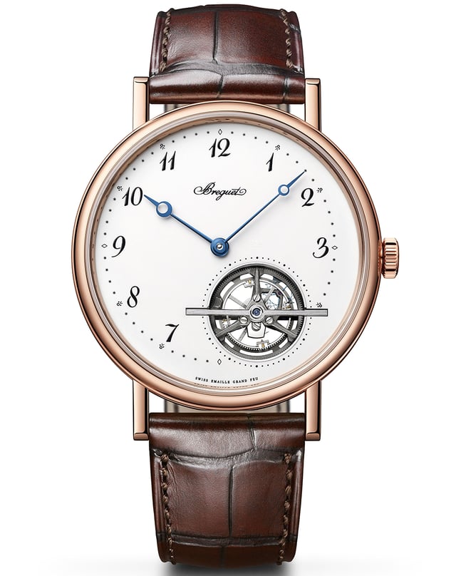 Breguet Classique Tourbillon Extra-Plat 5367, elegante Dresswatch aus Gold mit Lederband