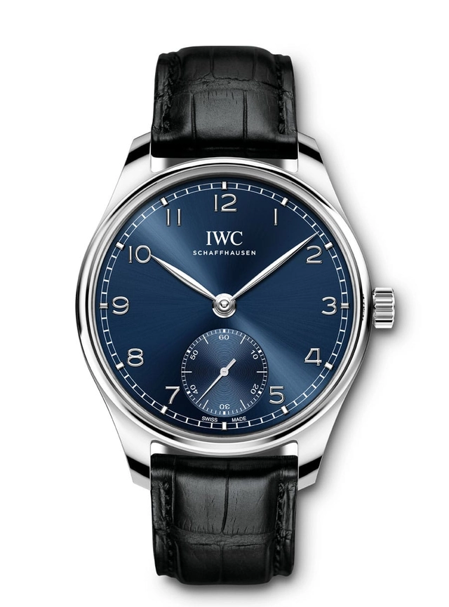 IWC: Portugieser Automatic 40 in Edelstahl mit blauem Zifferblatt