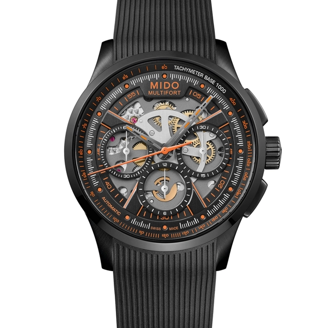 Mido Multifort Skeleton Chronograph in Schwarz