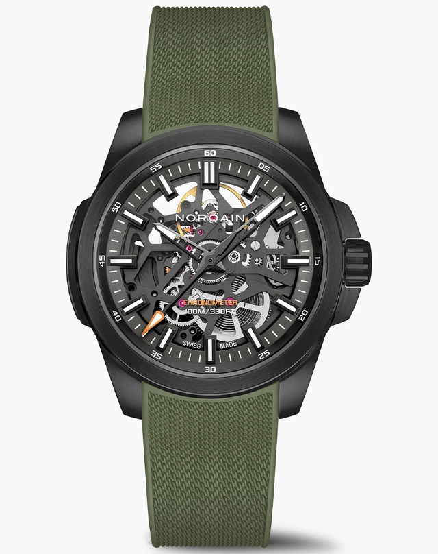 Norqain – Independence Skeleton 40 mm Norqain – Independence Skeleton 40 mm, skelettierte Uhr mit schwarzem Gehäuse