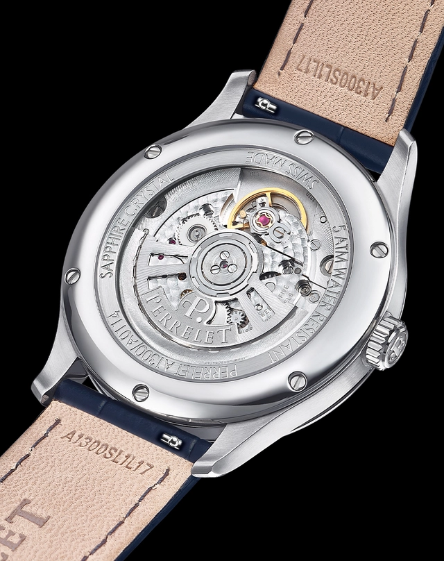 WatchTime-Perrelet-WeekendAventurine-Rückseite.jpg Perrelet – Weekend Aventurine, Automatikuhr mit Edelstahlgehäuse und Sichtboden