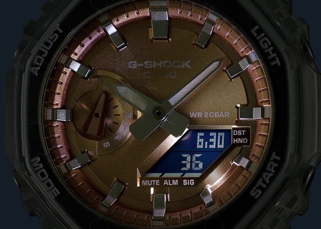 Zifferbaltt der G-shock GA-2100BM von Casio