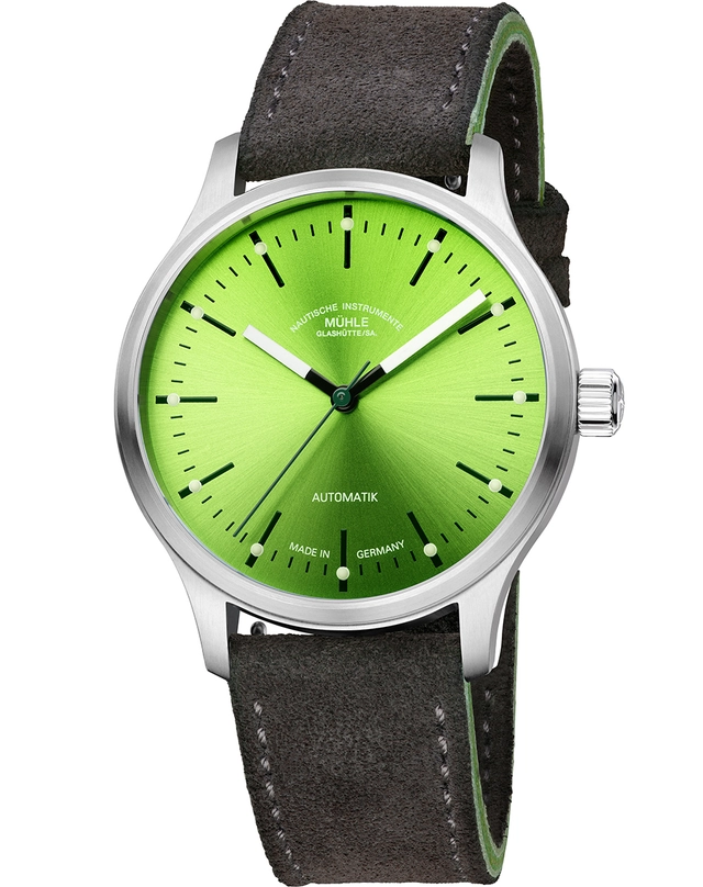 Mühle-Glashütte – Panova Limettengrün Mühle-Glashütte – Panova Limettengrün, Edelstahluhr mit grünem Zifferblatt