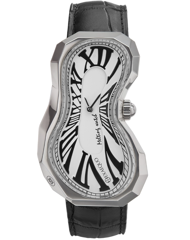 Exaequo – Melting Watch Polyhedron, surrealistische Uhr mit außergewöhnlichem Design aus Sterlingsilber 