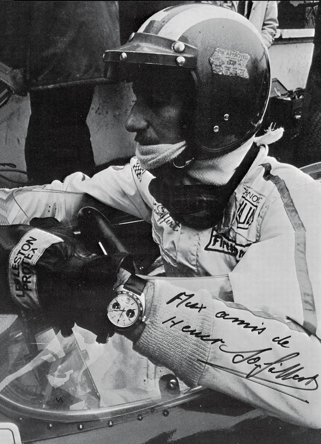 Formel-1-PIlot Jo Siffert mit Heuer Autavia Ref. 1163T