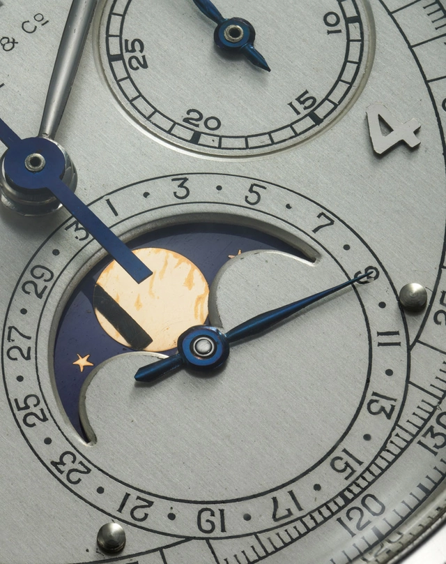 Patek Philippe Ref. 1518 in Stahl, Zifferblattdetail