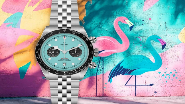 Tudor Black Bay Chrono "Flamingo Blue", Lifestyle Collage
