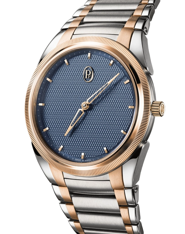 Parmigiani Tonda PF Micro-Rotor Edelstahl und Roségold Stone Blue Halbseite