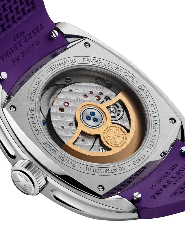 Favre Leuba – Chief Date Royal Purple, Automatikuhr aus Edelstahl 