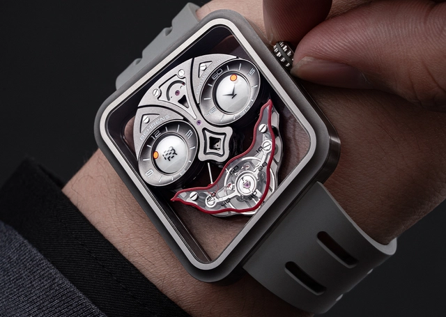 Behrens, skelettierte Uhr mit Gesicht