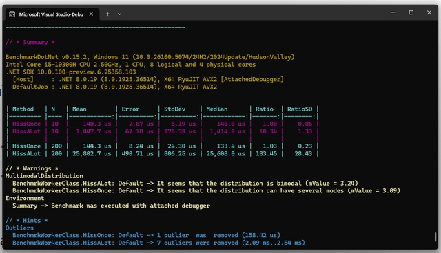 Der Wert von N ist nur für einen der beiden Benchmarks relevant (Bild 4)