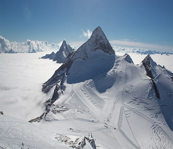 Skipisten am Hintertuxer Gletscher.