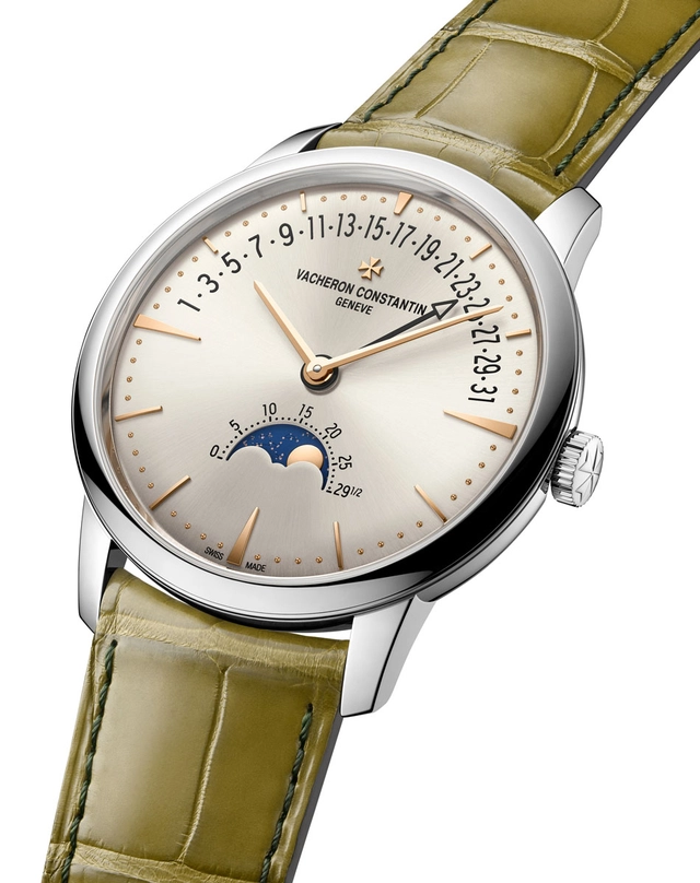 Vacheron Constantin Patrimony Moon Phase Retrograde mit olivgrünem Krokoband