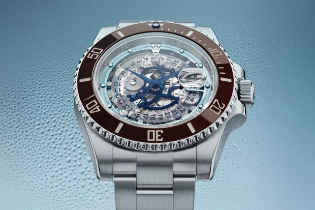 Front, Zifferblatt und Armband der Artisans De Genève Rolex Submariner „Brown Ice“