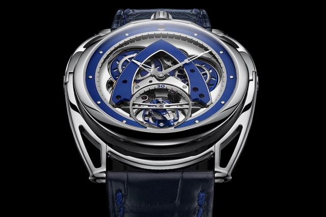 Zifferblatt der DeBethune DB28XP Steel Wheels Tourbillon