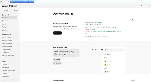 Developer-Portal von OpenAI (Bild 2)  