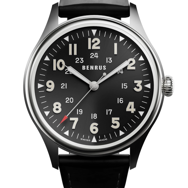 2 Benrus.jpg Frontalansicht, Zifferblatt, Armband, Benrus #3061 BU