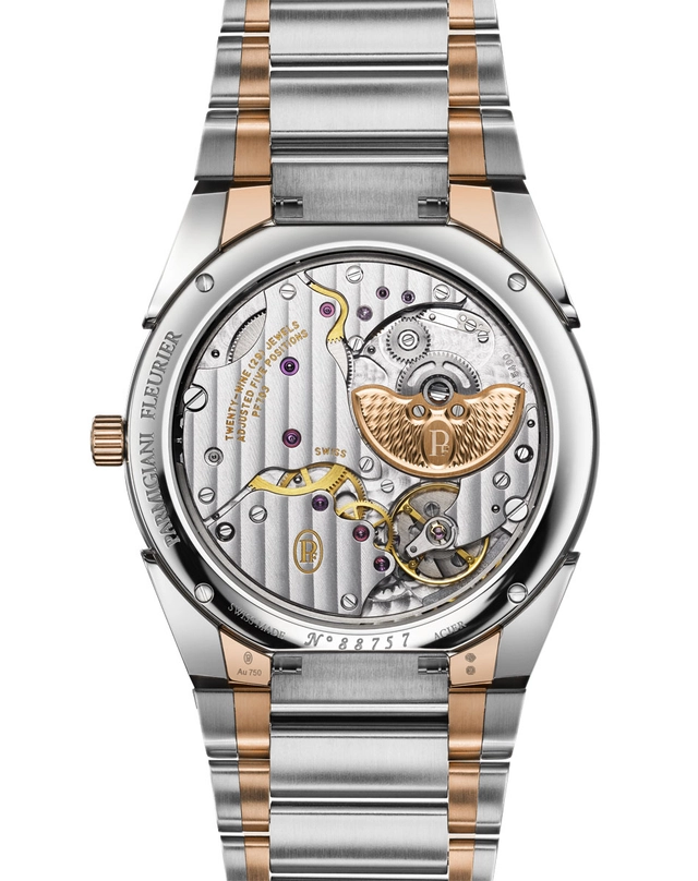 Parmigiani Tonda PF Micro-Rotor Edelstahl und Roségold Stone Blue Boden