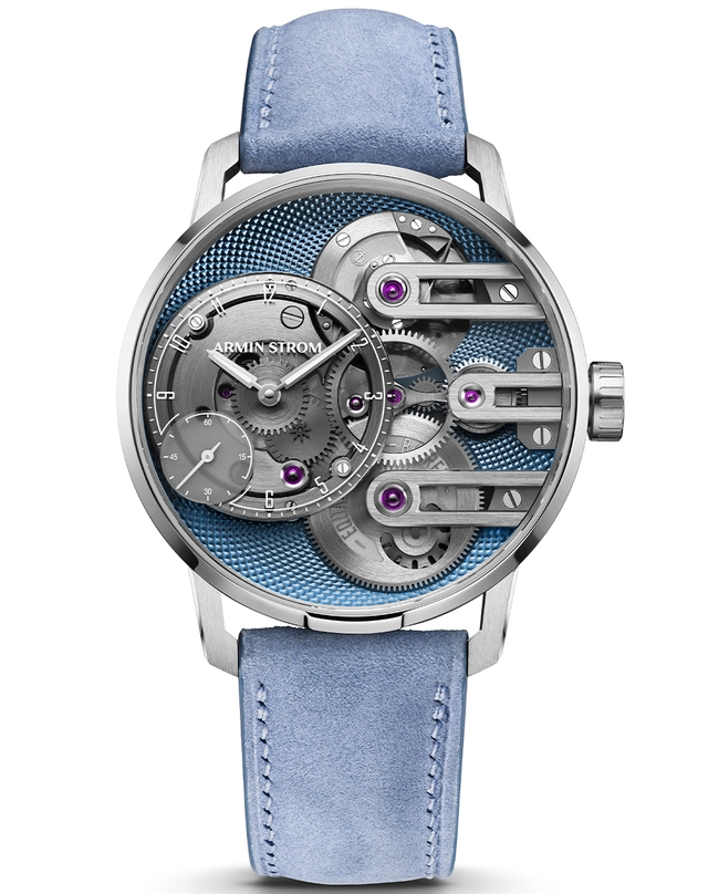 Armin Strom – Gravity Equal Force Ultimate Sapphire Blue Armin Strom – Gravity Equal Force Ultimate Sapphire Blue, skelettierte Uhr mit eisblauer Optik
