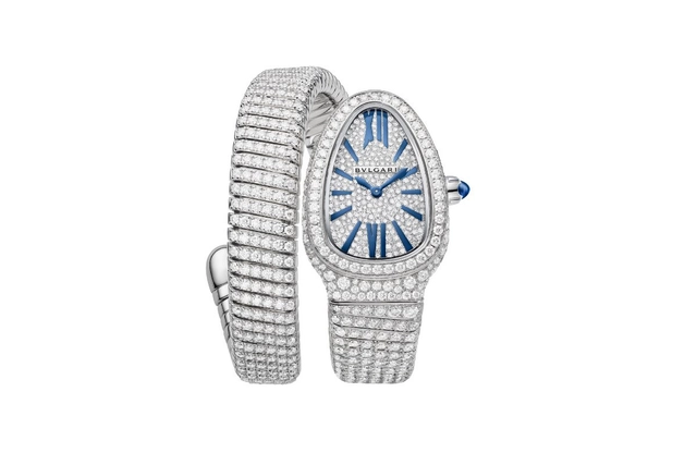 Die Bulgari Serpenti Infiniti in Weißgold in Frontalansicht