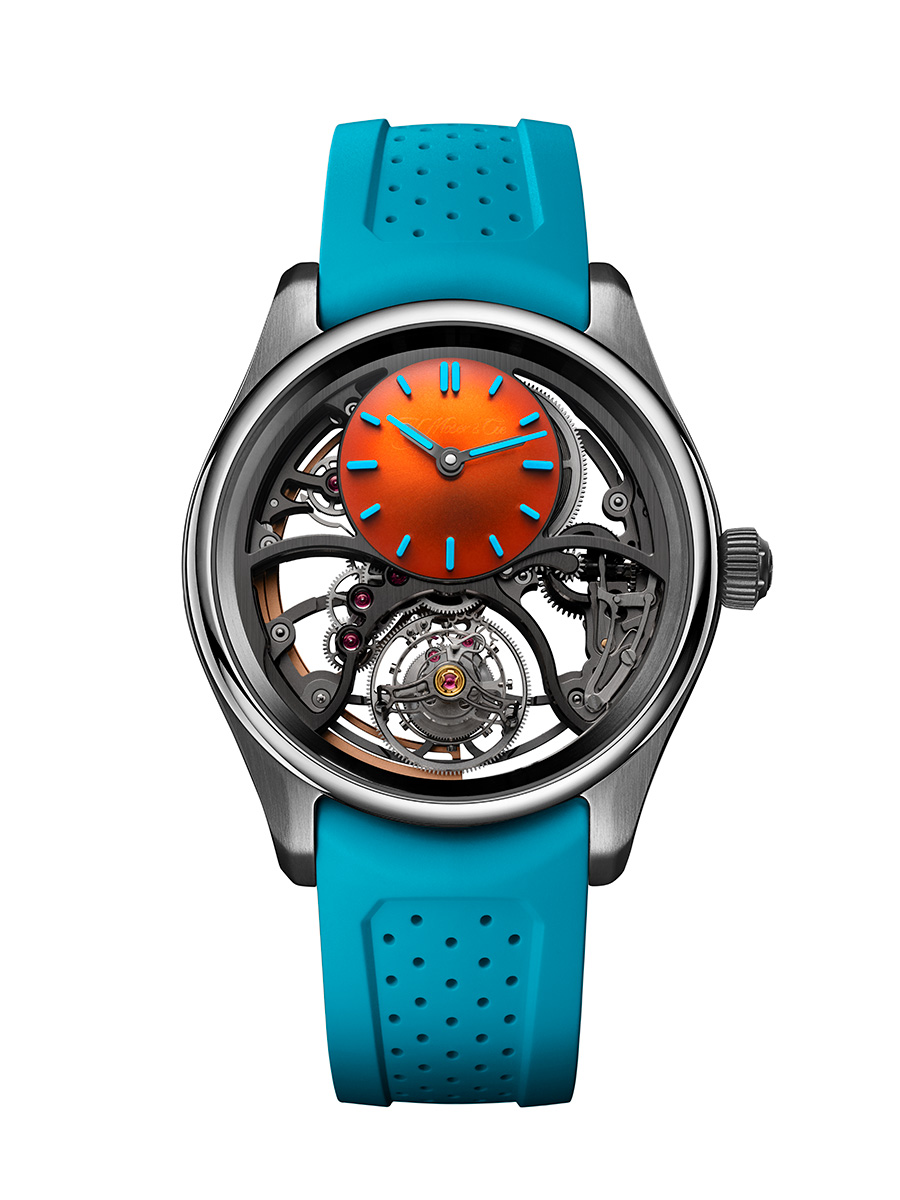 H. Moser & Cie. Pioneer Spiced Aqua: Bold Colors meet Haute