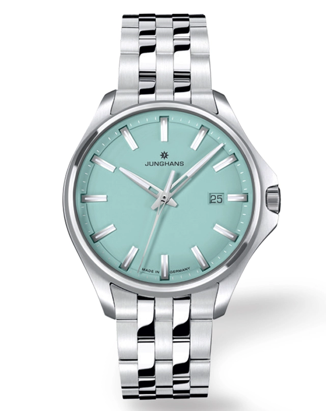 Junghans – Meister S Quarz 35, Uhr mit Quarzkaliber und mintgrünem Zifferblatt