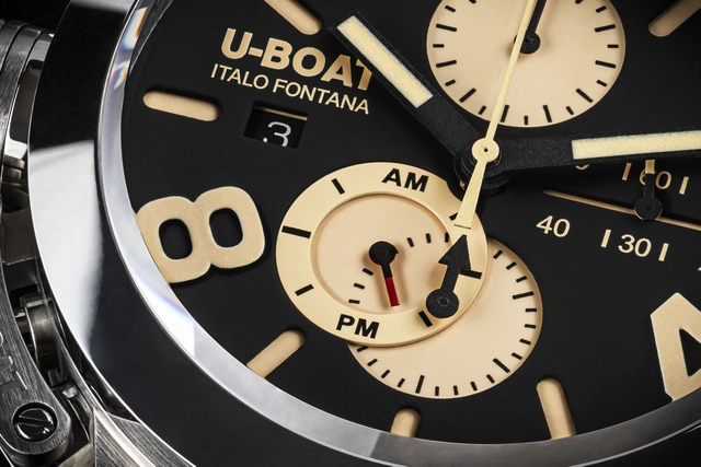 U-Boat: Classico Chrono Wolfram, Blick aufs Zifferblatt