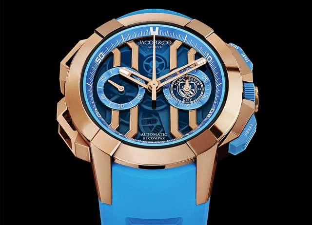 Jacob & Co. Epic X Chrono 44 Edition Manchester City in Rose Gold