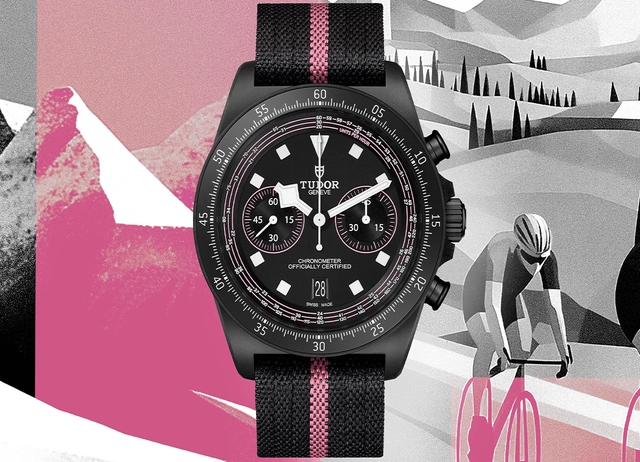 Tudor, Chronograph mit schwarzem Zifferblatt und Automatikwerk