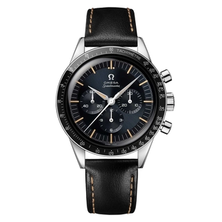 Omega CK 2998 mit schwarzem Lederarmband