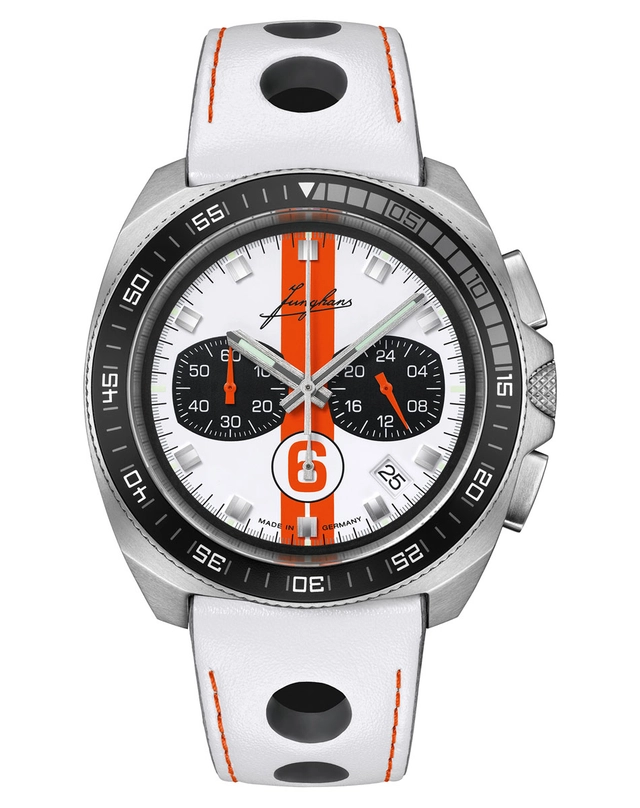 Junghans 1972 Chronoscope Sports Edition 2025 weiß-orange
